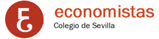 MRP ASESORES Logotipo del Colegio de Economistas de Sevilla con la letra "E" y el texto "economistas".Asesores en fiscalidas